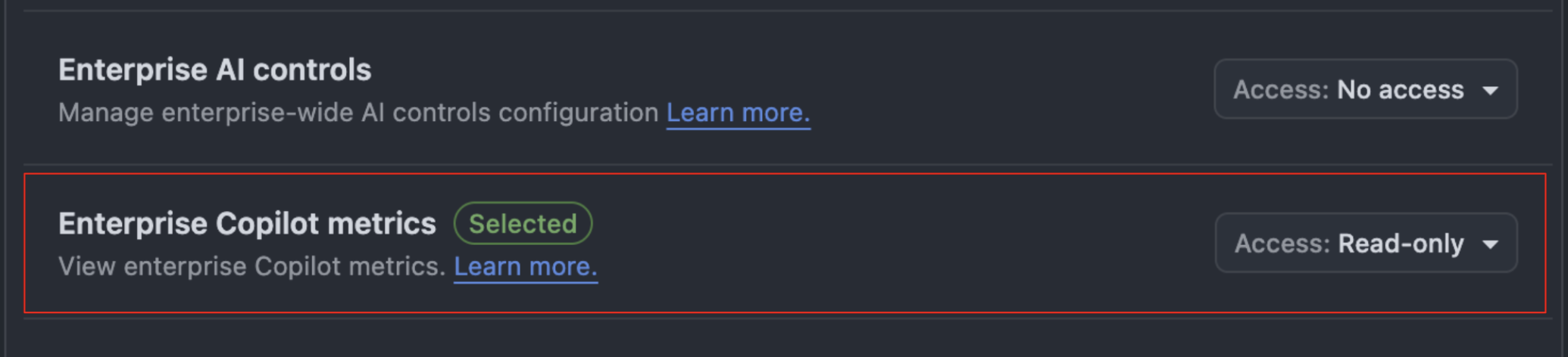 Grant access for Enterprise Copilot Metrics