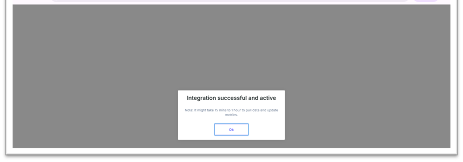 DevDynamics integration successful and active confirmation dialog